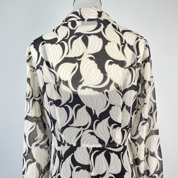 NWOT Mint Velvet Olivia Geometric Sheer Asymmetric Midi Dress US 6 UK 10 - Picture 6 of 13